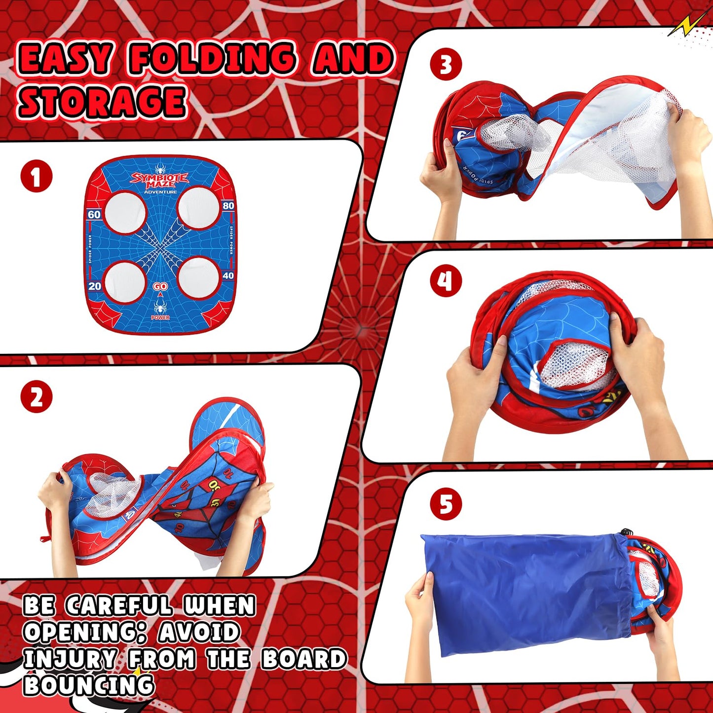 Spider Bean Bag Toss Game for Kids Age 4-8, Cornhole Board Outdoor Toys for Toddlers Party Carnival Outside Games Toy Christmas Birthday Gifts for Kid Boys Girls 3 4 5 6 7 8 9 Year Old