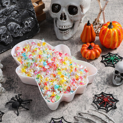 Wiwiqing 2 Pcs Halloween Ghost Candy Bowl Ghost Shaped Serving Tray Plates Plastic Spooky Dessert Platter Dish for Halloween Trick or Treat Party Food Storage Charcuterie Board Serving Supplies