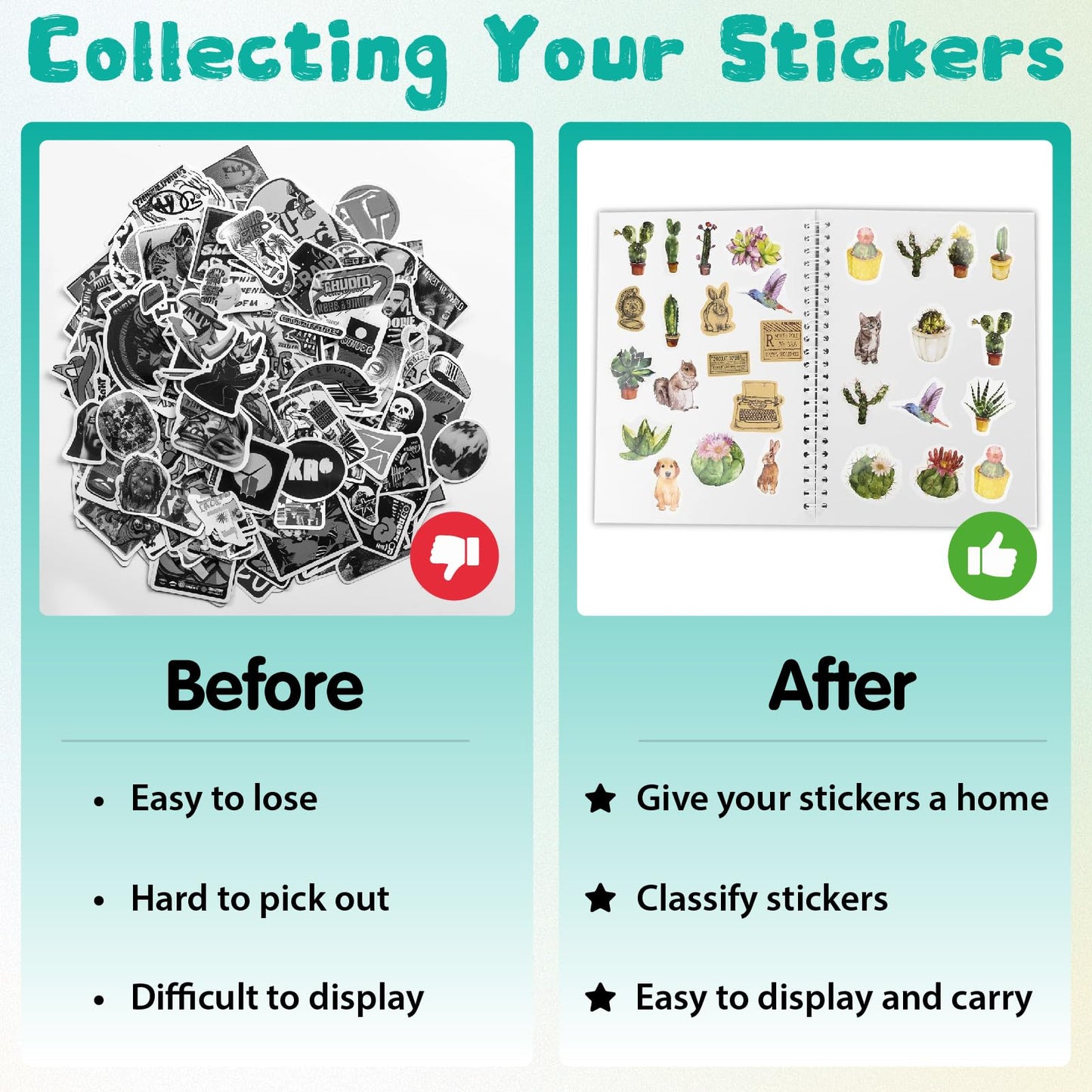 CRASPIRE 40 Sheets Reusable Sticker Storage Book Album A5 Size Blank Sticker Album Organizer Moth Insects Cover Waterproof Release Paper with Scraper Tweezer for Label