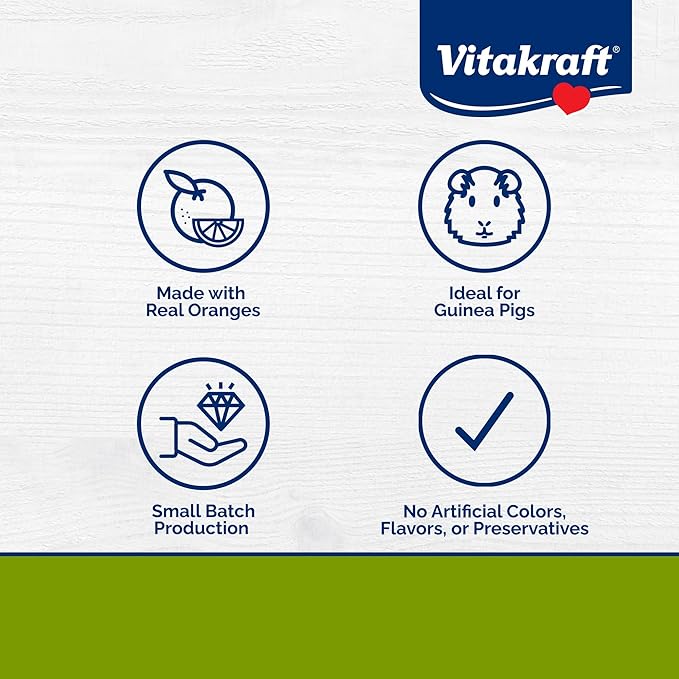Vitakraft Drops with Orange Flavor Guinea Pig Treats 5.3 oz Bag Delicious Yogurt Enriched Snacks with Vitamin C Essential Nutrients and Wholesome Nourishment for Small Pets