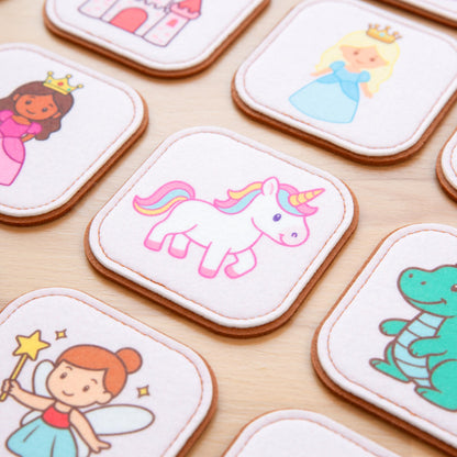 Felt Princess Matching Game for Toddlers – Fairy Tale Memory Game & Flash Cards – Soft and Safe for Ages 1+ – Montessori Preschool Learning Activity – Educational Princess Toy for Girls & Boys