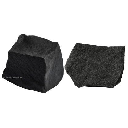 Amazing Gemstone Black Agate Raw Crystals and Healing Stones, Natural Rocks for Tumbling - DIY Raw Stones and Crystals, 2 Pieces