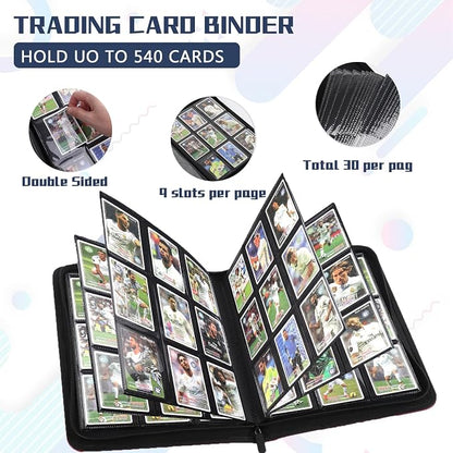 9 Pocket Card Binder,540 Pocket Trading Card Binders,Loading Pocket Collectible Card Album for MTG, TCG, Sport Card, Game Cards Navy Blue