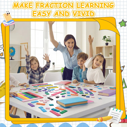 Sayglossy 40 Set Fraction Tiles Set for Math Classroom Rainbow Color Manipulatives Montessori Math Materials for Maths Classroom School Learning Educational Supplies