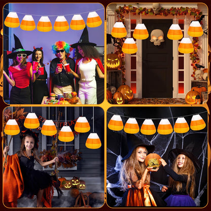 DECYOOL 12PCS Halloween Paper Lanterns, 3D Candy Corn Hanging Ornaments