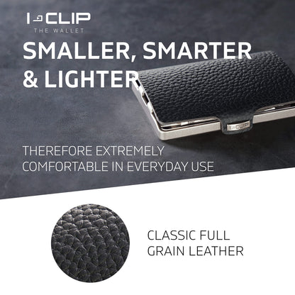 I-CLIP, Premium Men's Leather Wallet, Versatile Changeable Money clip, Secure Card Holder, Compact Men's Wallet Minimalist, Sleek Slim Design, Perfect Money Clip Wallet for Men - Black