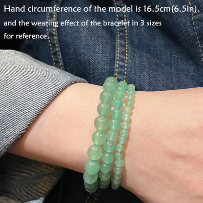 CHCCOYE 4mm Natural Healing Gemstone Bracelet Handmade Yoga Stretch Elastic Bracelet Stress Relief Crystal Jewelry for Men and Women (4mm, Green Aventurine)