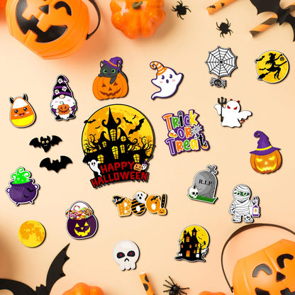 20PCS Halloween Refrigerator Magnets, Pumpkin Fridge Magnet Sticker Trick or Treat Strong Magnet Removable Halloween Decorative Magnets for Fridge Whiteboard Locker