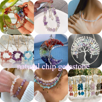 400pcs Natural Chip Stone Beads for Jewelry Making Lapis Lazuli 5-8mm Irregular Gemstones Healing Crystal Loose Rocks Bead Hole Drilled for Ring Earrings Necklace Bracelet Making DIY Art Crafts