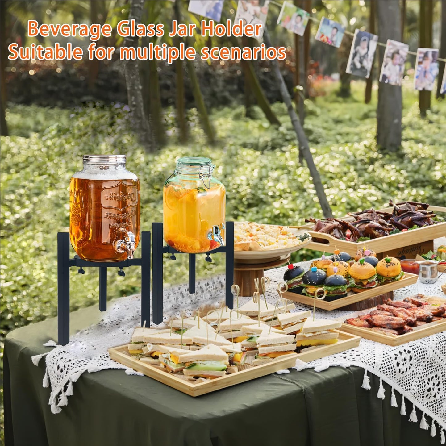 NEECONG Drink Dispensers Stand For Party. Universal Beverage Dispensers Stand Adjustment Range 7.1 to 11.5 inches Wide, Holder For Most 1 to 3.5 Gallon Beverage Dispensers (stand only)