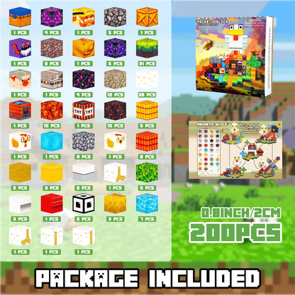 Lukoca 200PCS Magnetic Building Blocks with Light Up Blocks, STEM Educational Construction Toys, Sensory Learning Toys for Kids Ages 4-8, Birthday for Boys & Girls