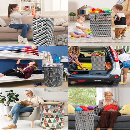 75L Waterproof Laundry Hamper Collapsible Laundry Basket Cotton Handle Laundry Bag Large Clothes Storage Toy Organization for Bathroom Bedroom Laundryroom College Dorms