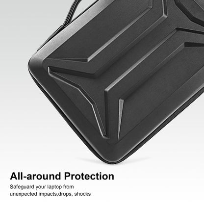 DOMISO 15.6-16 Inch Laptop Hard Case, Waterproof Shockproof Hard Shell Laptop Sleeve Protective Carrying Case with Retractable Handle for Macbook Pro/Lenovo IdeaPad Legion/HP ENVY/Dell XPS,Black