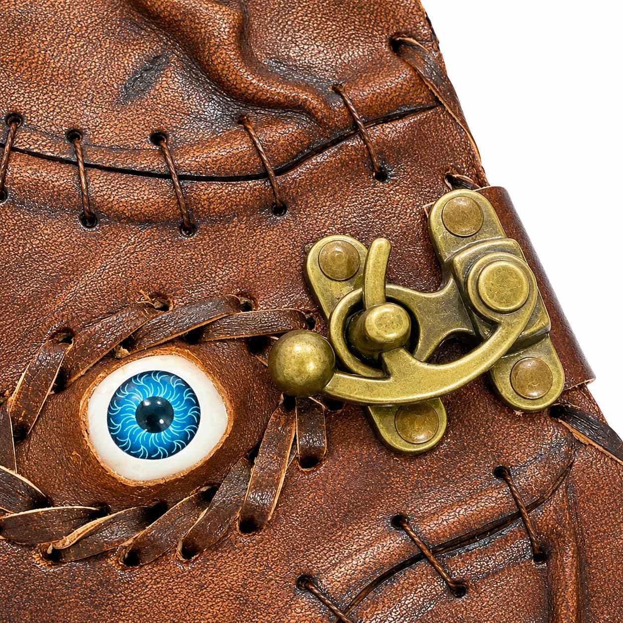 HINDORO Hocus Pocus Book Of Spells, Grimoire Blank Spell Books, Prop Halloween Decorations Decor, Book Of Shadows With Lock, Witchy Hocus Pocus Gifts For Men And Women Spellbook Evil Eye Leather Bound Journal, Grimoire Witch Best Christmas Gifts