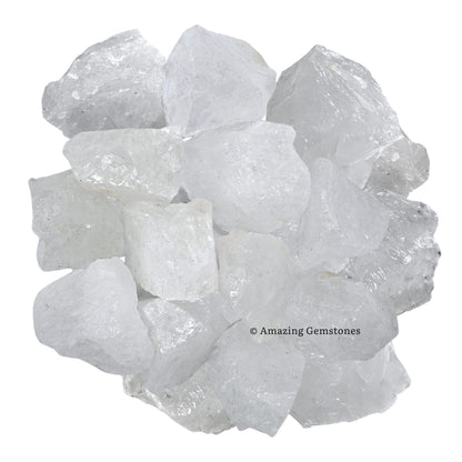 Amazing Gemstone Clear Quartz Raw Crystals and Healing Stones, Natural Rocks for Tumbling and DIY Raw Stones and Crystals (1 lb)
