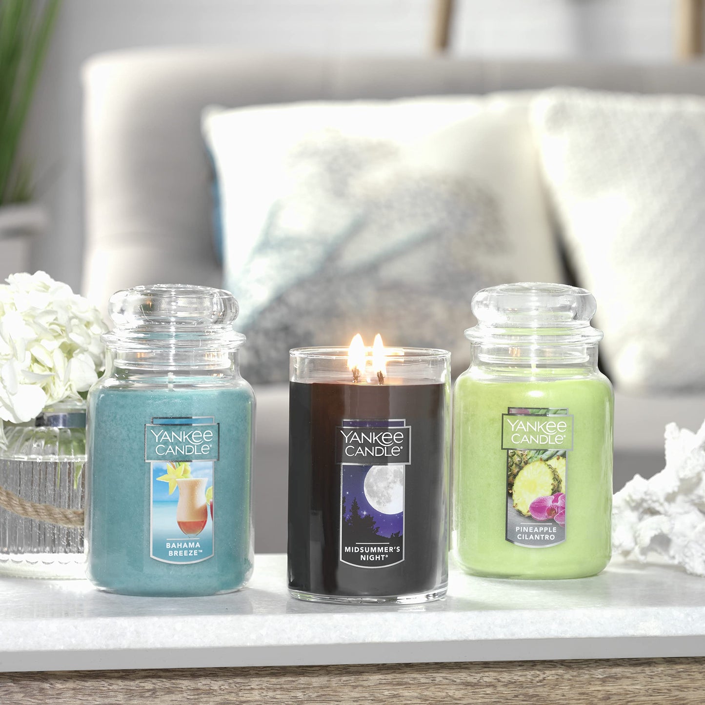 Yankee Candle MidSummer's Night Scented Classic 22oz Large Tumbler 2-Wick Candle Over 75 Hours of Burn Time Quality Paraffin Odor Eliminating Ideal Gift Highly Fragranced