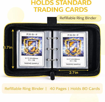 Mini Trading Card Binder Album, 1 Pocket Card Binder with 40 Pages 80 Pockets, Top Loading Small Card Binder for Trading Cards, Single Card Holder Book for TCG Sports,Game Cards, Card Storage Binder