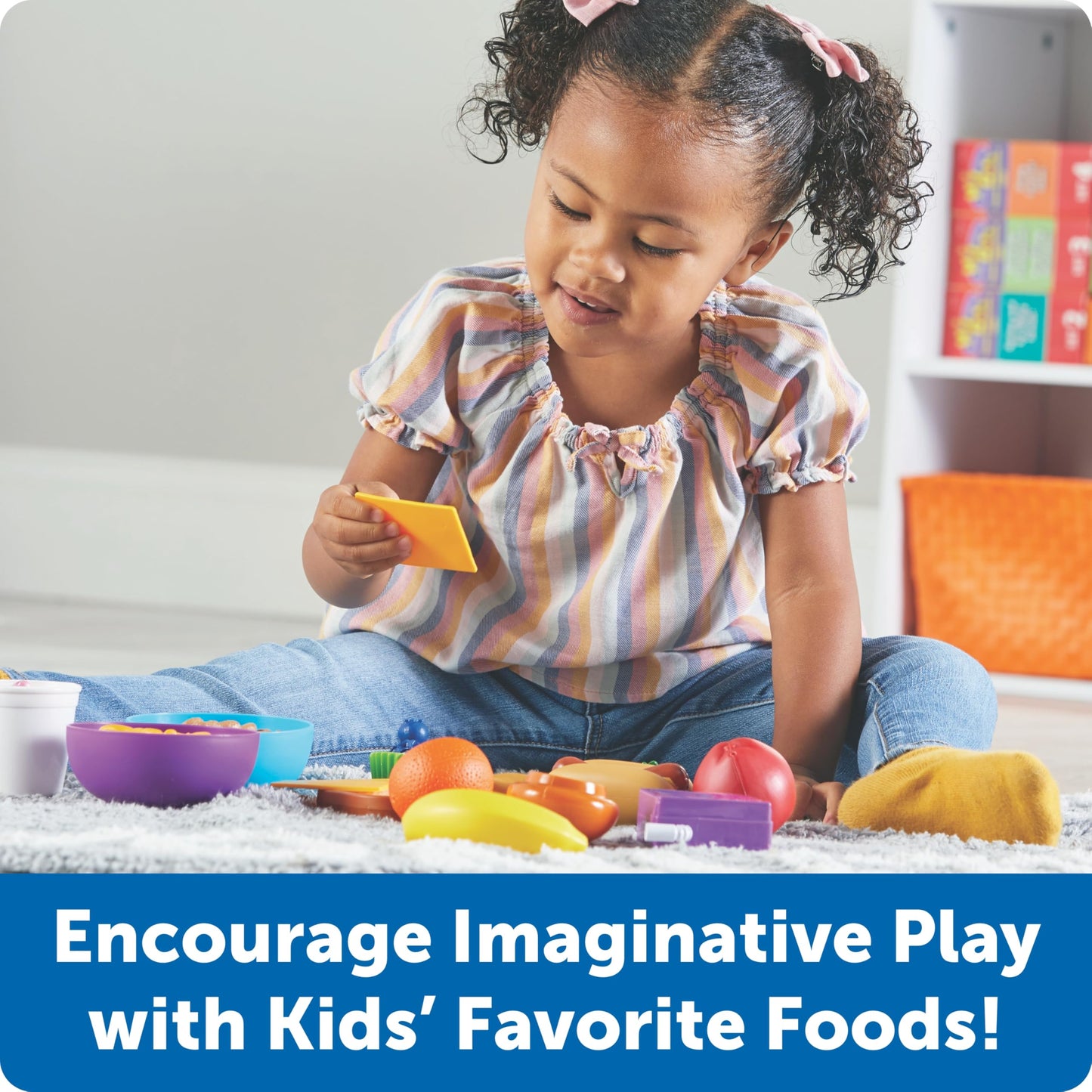 Learning Resources New Sprouts Munch It Food Set - Play Kitchen Accessories, Pretend Toys, Pretend Play Food Toys, Kids Kitchen Set, Grocery Playset, Toddler Learning Toys, Montessori Cooking