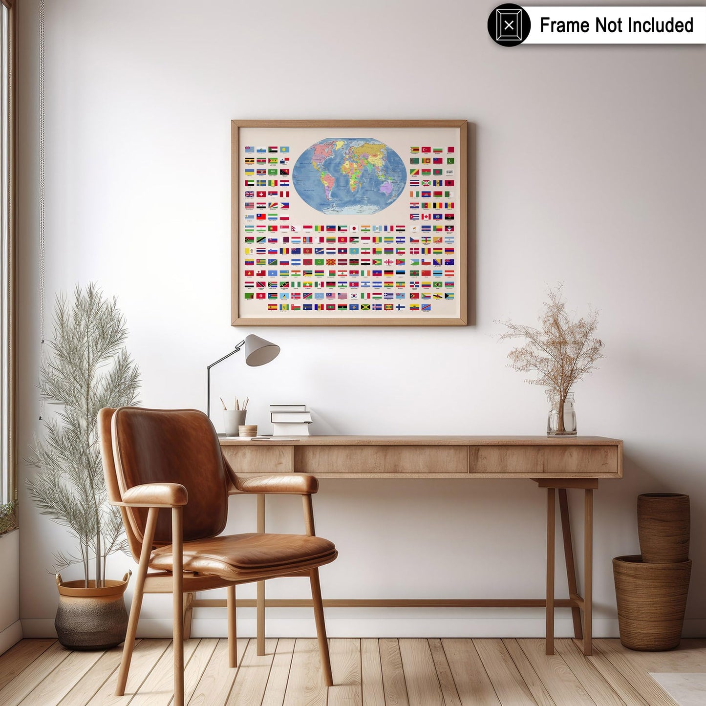 Poster Master Flags of the World Poster - World Map Print - Learning Materials Art - Educational Art - Gift for Kids, Students & Teacher - Wall Decor for Classroom or Library - 8x10 UNFRAMED Wall Art