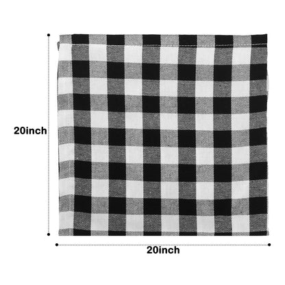 Buffalo Check Napkins,Farmhouse Dinner Napkins,Black and White Cloth Napkin