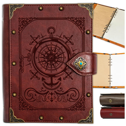 DUROTAN Compass Journal Notebook Gift Set Unique A5 Binder 400 Page