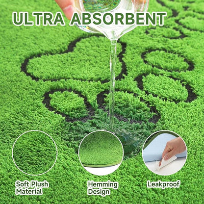 Homimp Washable Pee Pads for Dogs, 2 Pack Super Absorbent Reusable Puppy Pads, Green Long Wool Fake Grass for Potty Training, Upgrade Non-Slip and Leak-Proof,Floor, Couch, Bed, and Crate,Green 18"×24"