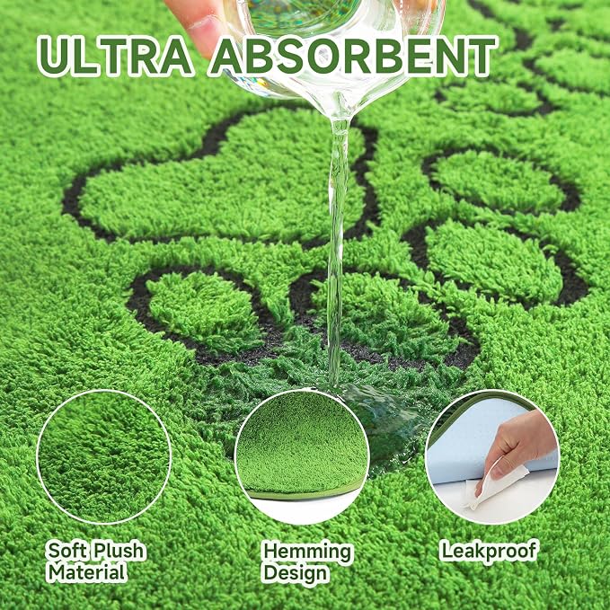 Homimp Washable Pee Pads for Dogs, 6 Pack Super Absorbent Reusable Puppy Pads, Green Long Wool Fake Grass for Potty Training, Upgrade Non-Slip and Leak-Proof,Floor, Couch, Bed, and Crate,Green 18"×24"