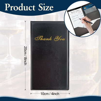 50 Pcs Check Presenters for Restaurants 4 x 8 inch Guest Check Presenters for Restaurant Black Card Bill Holder Receipt Check Holders with Guest Checkbook for Servers Waitress Waiter