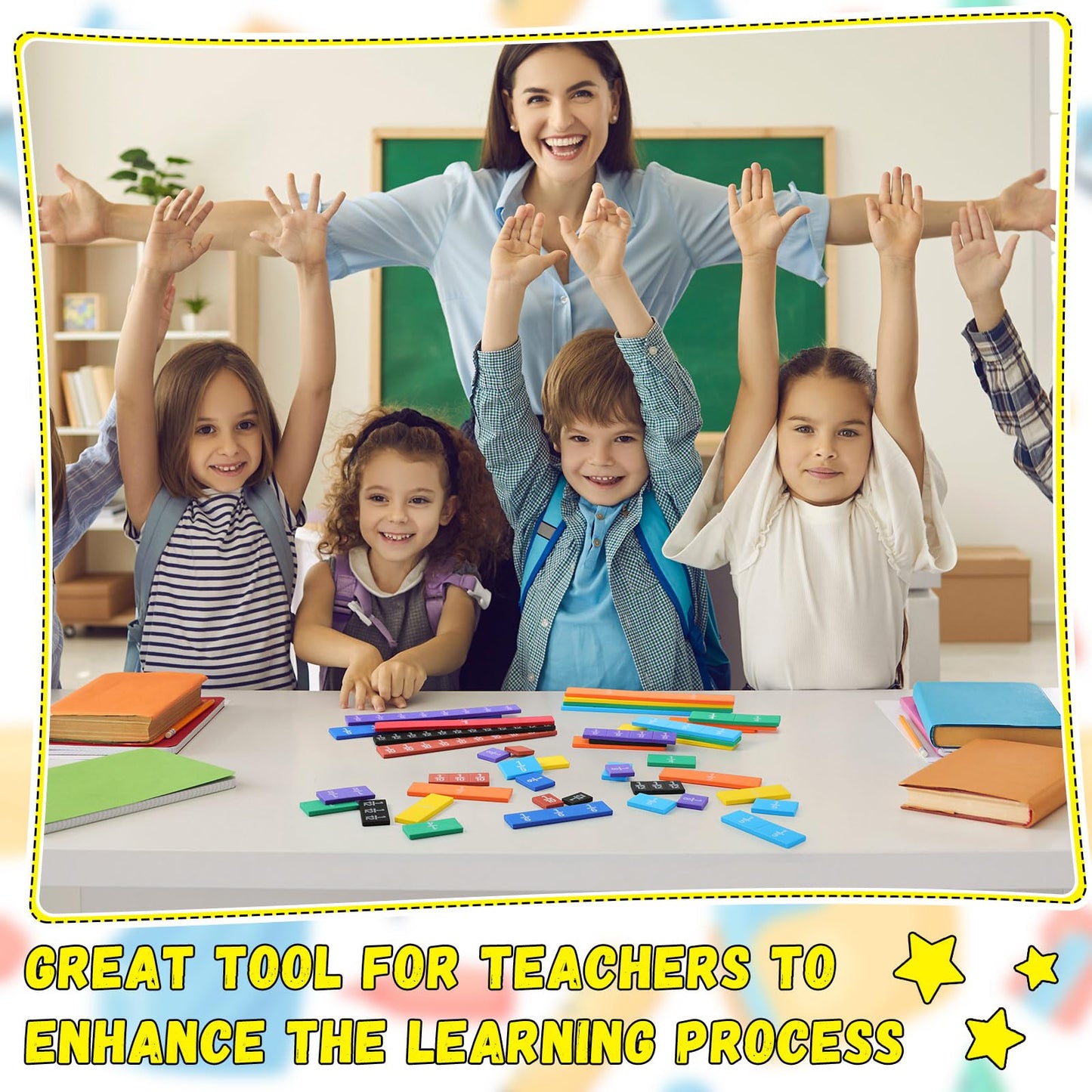Sayglossy 4 Sets Fraction Tiles Sets for Math Fraction Manipulatives Montessori Math Materials EVA Foam Algebra Tiles Games for Classroom Teaching Aids, Homeschool Supplies
