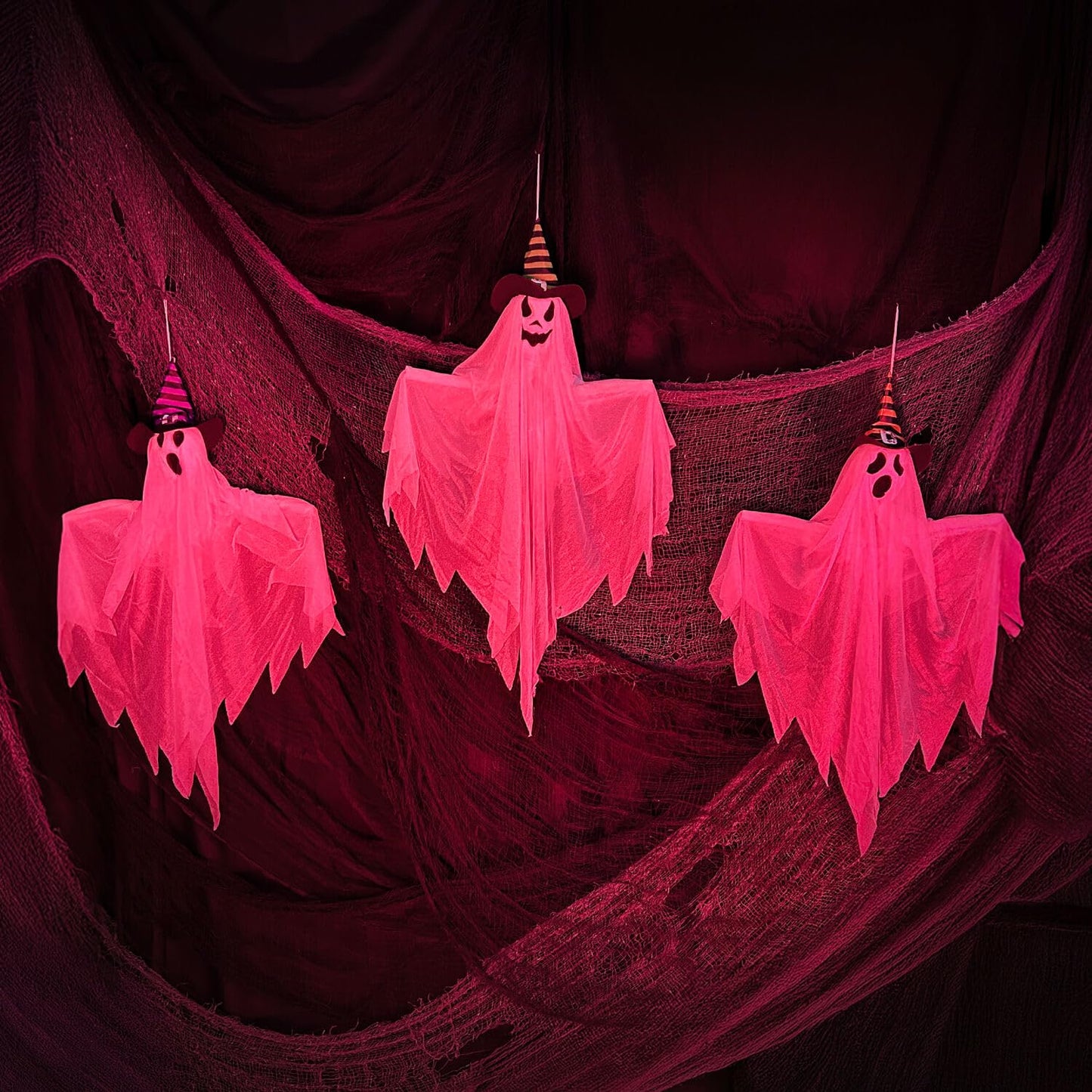 Haunted Hill Farm 26" Hanging Ghosts Halloween Animatronic