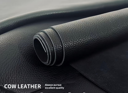 Black Leather, 1.4-2.0mm Thickness for Wallets, Briefcases, Sofa & Stool, Leather Sheets for Crafting (Black lizhiwen12×24" 1pc