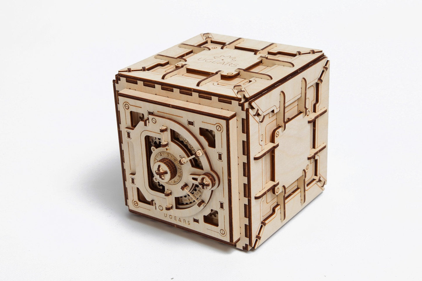 UGEARS Model Safe Kit 3D Wooden Puzzles for Adults - Wooden Model Kits for Adults - Mechanical Safe Puzzle Box, 3D Puzzles for Adult, DIY Wooden Model, Brain Teaser Hobby Gift Set for Fathers Day