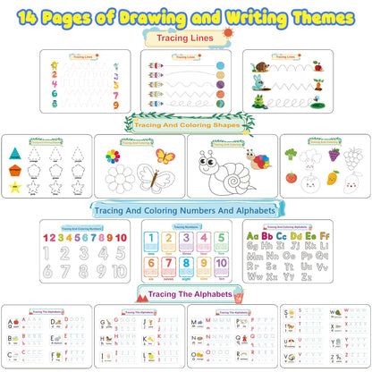 Huijing Montessori Preschool Learning Activities Busy Book - Workbook Activity Binder / Toys for Toddlers, Autism Learning Materials and Tracing Coloring Book