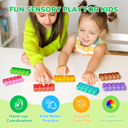 JoyCat 24 Pack Pop Fidget Party Favors for Kids, Bulk Sensory Toys for Classroom Prizes, Goodie Bag Stuffers, Treasure Box Toys, Travel Toys and Stocking Stuffers