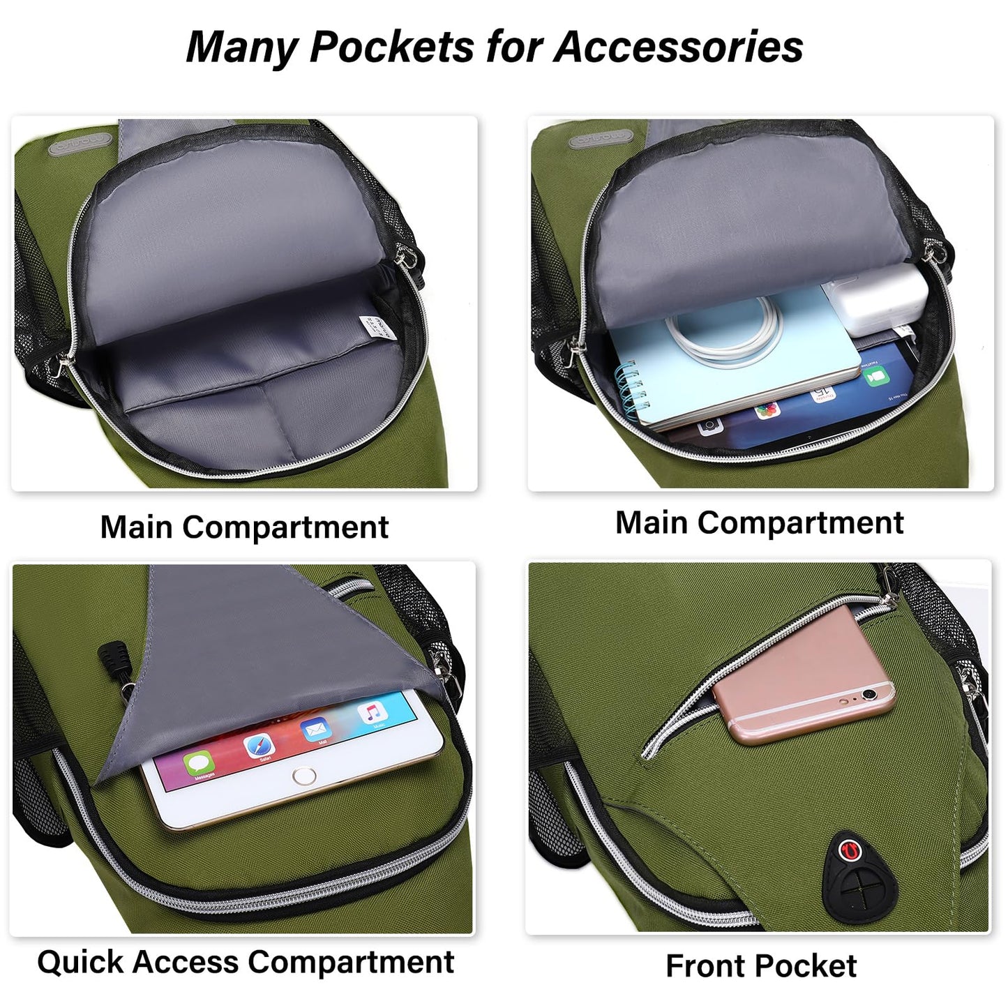MOSISO Sling Backpack, Multipurpose Crossbody Shoulder Bag Travel Hiking Daypack
