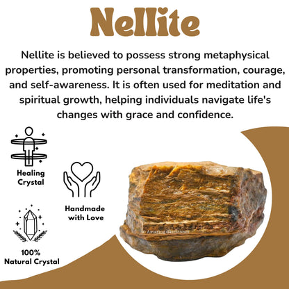 Amazing Gemstone 2 Pieces Nellite Raw Crystals and Healing Stones, Natural Rocks for Tumbling and DIY Raw Stones and Crystals