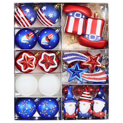 4th of July Tree Decorations, 41PCS Patriotic Decor for Tree, Independence Day Decorations, Red White and Blue Ornaments, USA 250th Anniversary Decorations (4th of July)