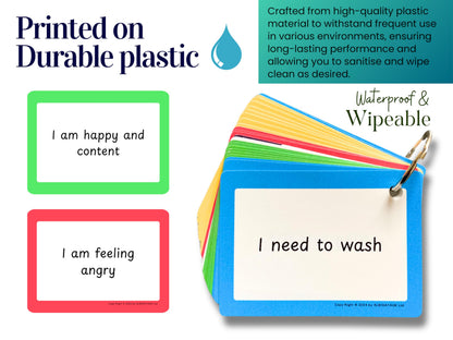 Communication Cards for ADHD and Autism, Special Needs Communication Aid for Non Verbal Adults and Children, Speech Delay Flash Cards