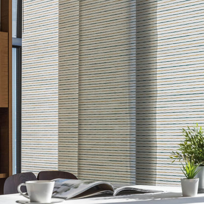GoDear Design Adjustable Sliding Panel Track Room Dividers 45.8"- 86" W x 96" H, Extendable Vertical Blinds for Sliding Glass Doors Windows Wall Partitions, Trimmable Fabric Panel Curtains, Serenity