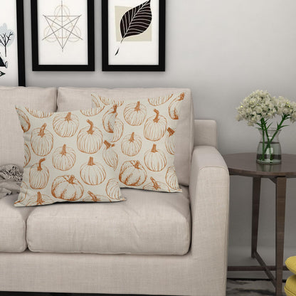 Aytipun Fall Pillow Covers 20x20 Set of 2 Burnt Orange Pumpkin Autumn Harvest Decorative Pillowcases Outdoor Throw Cushion Case Sofa Couch Bed Decor