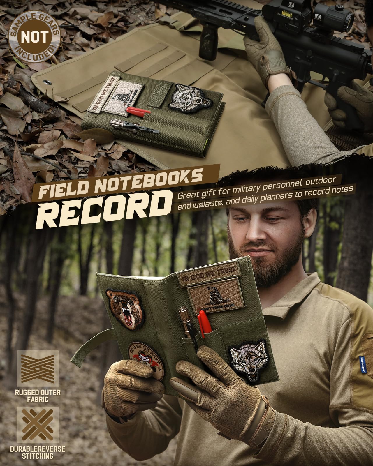 LIVANS Book Cover for 5.5 x 8 in Military Log Book, with Journal Notebook