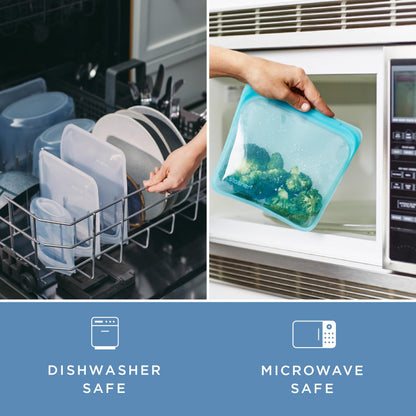 Stasher Premium Silicone Reusable Food Storage Half Gallon Bag, Clear, Microwave, Sous Vide, Dishwasher, Oven and Freezer Safe, BPA Free, Leak-free, Eco-friendly, 64 Oz