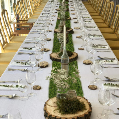 FAICOIA 2 Pcs Fake Moss Table Runner Rolls for Decoration 4" x 47" Artificial Moss for Plants Indoor Green Faux Grass for Planters Crafts DIY Table Centerpieces Fairy Garden Floral Wedding 10 x 120cm