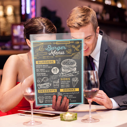 24 Pcs 11" x 17" Menu Cover, Rigid Print Protectors Double-Sided Clear Vinyl Menu Holder Heavy Duty Paper Sleeves Hard Plastic Poster Protector Sleeve for Page Sheet Photographs Document (24)