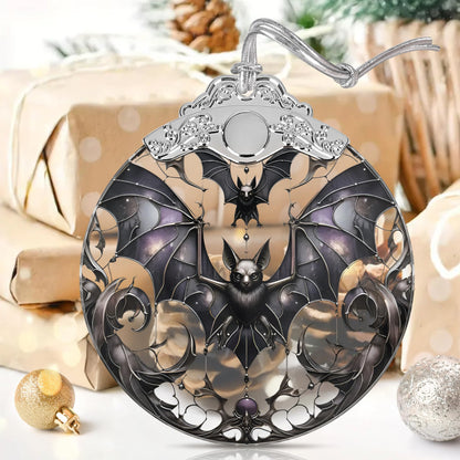 Bat Stained Glass Christmas Ornaments - Perfect for Holiday Party, Window & Tree Decor