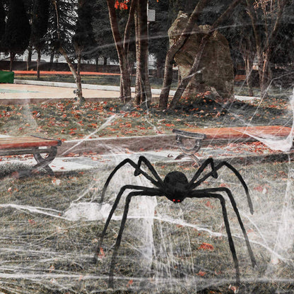 WOBOX Halloween Giant Spider, 3.0FT Large Foldable Spider Fake Hairy Spider Scary Decorations Halloween Spider Outdoor Yard