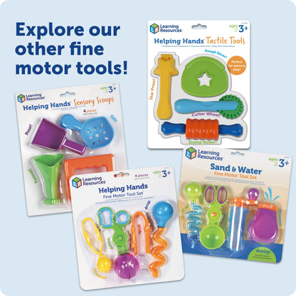 Learning Resources Helping Hands Tactile Tools - Sensory Bin Toys, Preschool Toddler Activities, Fine Motor Toy, Tools for Sensory Bins and Table, Montessori, Gifts for Boys and Girls