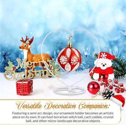 Maibloln Ornament Display Stand Hanger Rack Hook Chrismas Ornament Party Decoration Holder Air Plant Flower Pot Hanging Terrarium Home Office Decoration(White-Love)