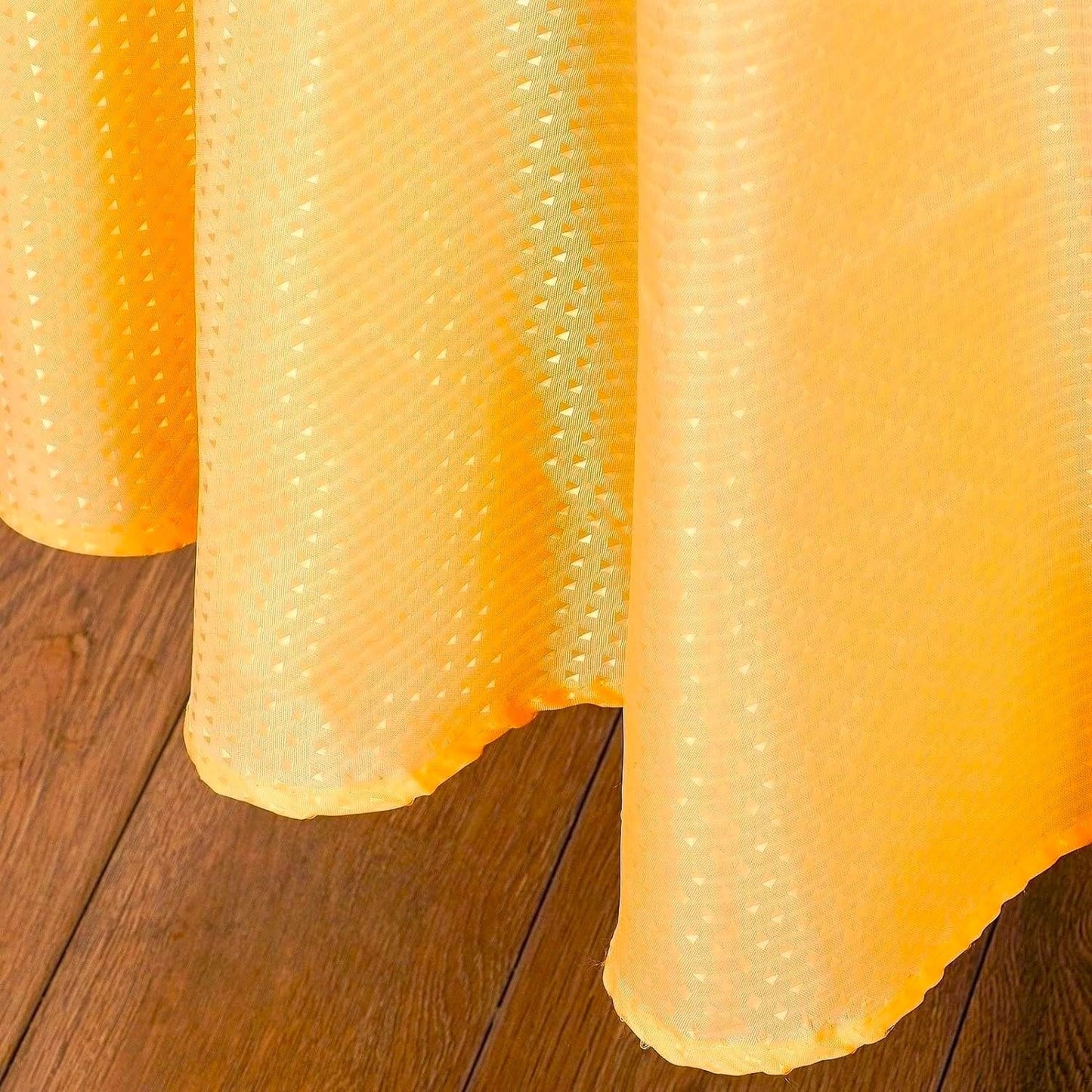 Castle Selection Decorator Table Skirt Ruffled Fabric Diamond Pattern Hook-and-Loop, Wedding Trade Baby Event Buffet, 10 Feet x 30 Inches, Marigold