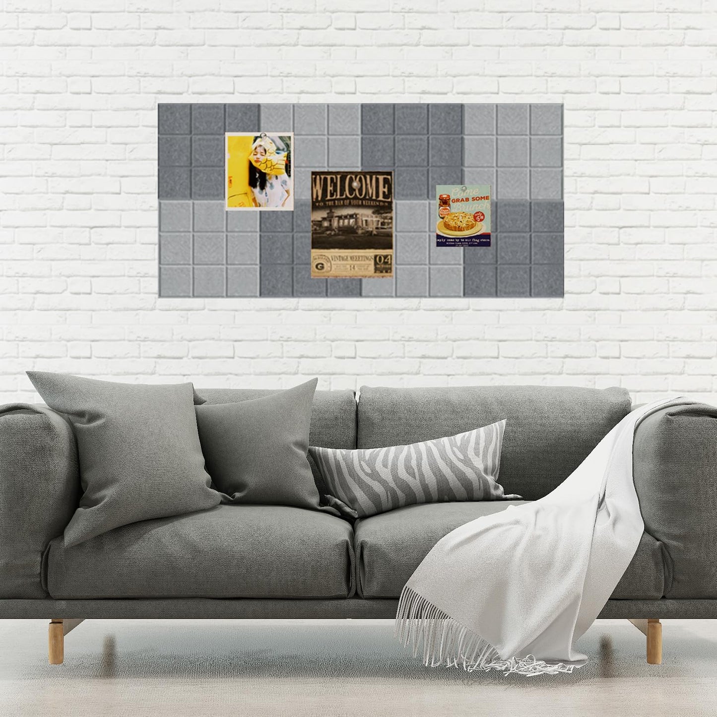 TCXBS Moonlight Gray Felt Bulletin Board Set - 6-Piece Wall Organization Panels | Versatile Decoration for Office, Home & Classroom (Moonlight Gray)